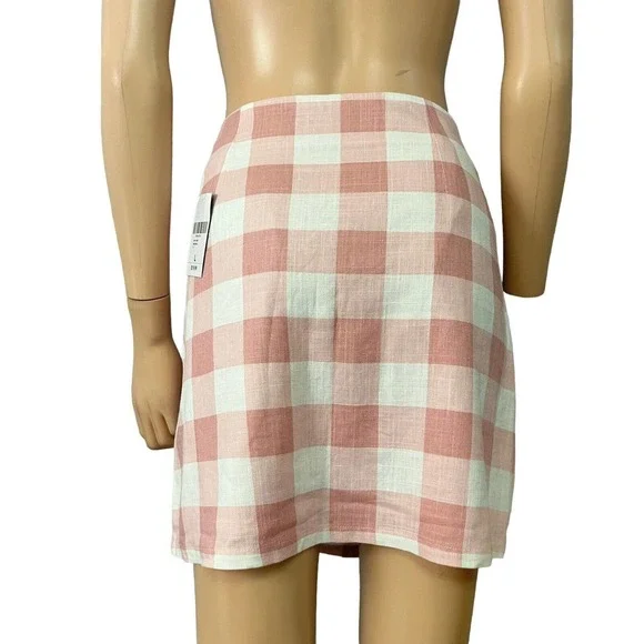 Forever 21 Gingham Mini Skirt Straight Fit Woven Casual - Picture 4 of 6